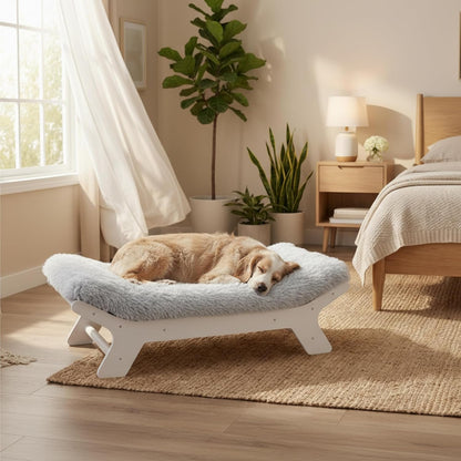 Muihood Elevated Wooden Dog Bed with Foam Mattress, Walnut, Large | Raised Dog Bed with Washable Cover, Supportive Foam Mattress, Perfect for Large Dogs and Indoor Living16
