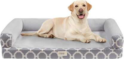 Friends Forever Large Dog Bed Couch, Orthopedic Pet Sofa Memory Foam | Dog Couch with Washable Removable Bed Cover, Non-Slip Bottom, Indoor Calming Chairs Mattress, Chester, Pewter Grey Large13