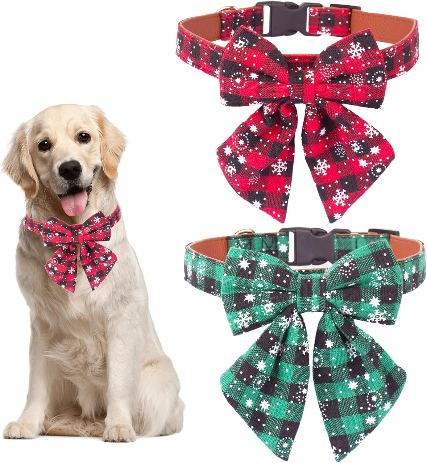 2-pack-christmas-dog-collar-with-bow-tie-classic-plaid-red-green-dog-collars-with-removable-bowtie-christmas-collars-for-large-dogs-pets-large