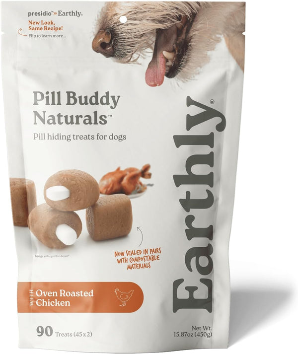 Presidio Earthly Pill Buddy Naturals - PB & Apple Recipe Pill Hiding Treats for Dogs - Make a Perfect Pill Concealing Pocket or Pouch for Any Size Medication - 30 Servings18