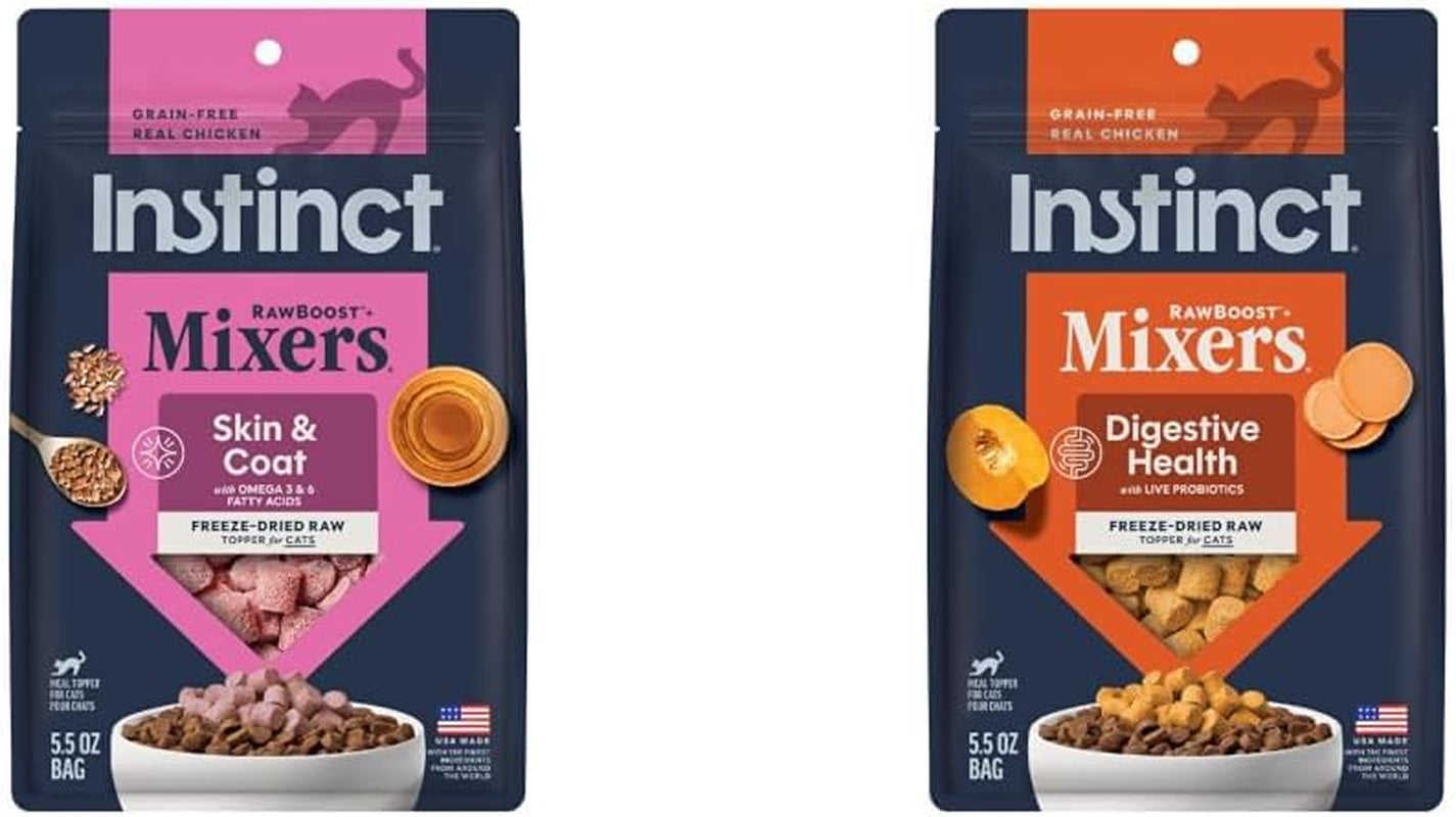instinct-freeze-dried-mixers-cat-food-toppers-digestive-health-5-5-oz-freeze-dried-raw-meal-topper-or-treat-functional-whole-foods-fiber-and-probiotics-for-gut-support