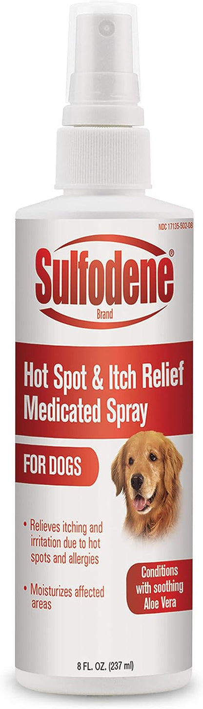 Sulfodene Hot Spot & Itch Relief Medicated Spray for Dog 8Oz | Vet Recommended, anti Itch Spray for Dogs with Aloe Vera, Dog Hot Spot Spray for Allergies, Scrapes, and Abrasions1