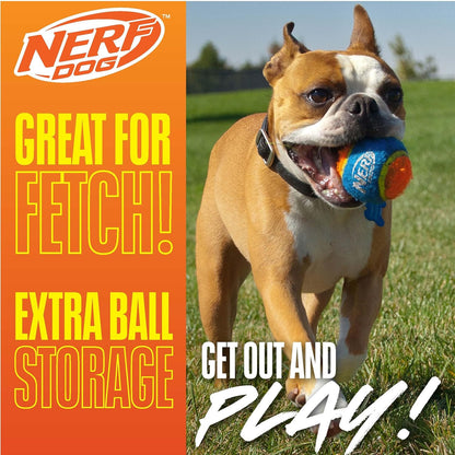 Nerf Dog Tennis Ball Blaster Dog Toy Blue/Orange, 16 Inch Compact Blaster with 1 Ball3