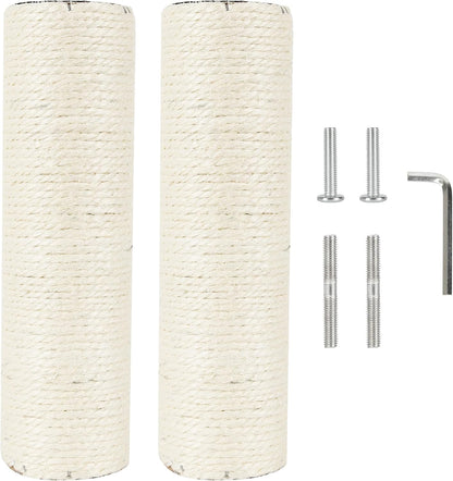 2.9In 7.4Cm Diameter Cat Scratching Post Replacement Sisal Pole Parts for Cat Tower (M10, 30Cm/11.8In)8