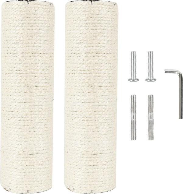 2.9In 7.4Cm Diameter Cat Scratching Post Replacement Sisal Pole Parts for Cat Tower (M10, 30Cm/11.8In)8