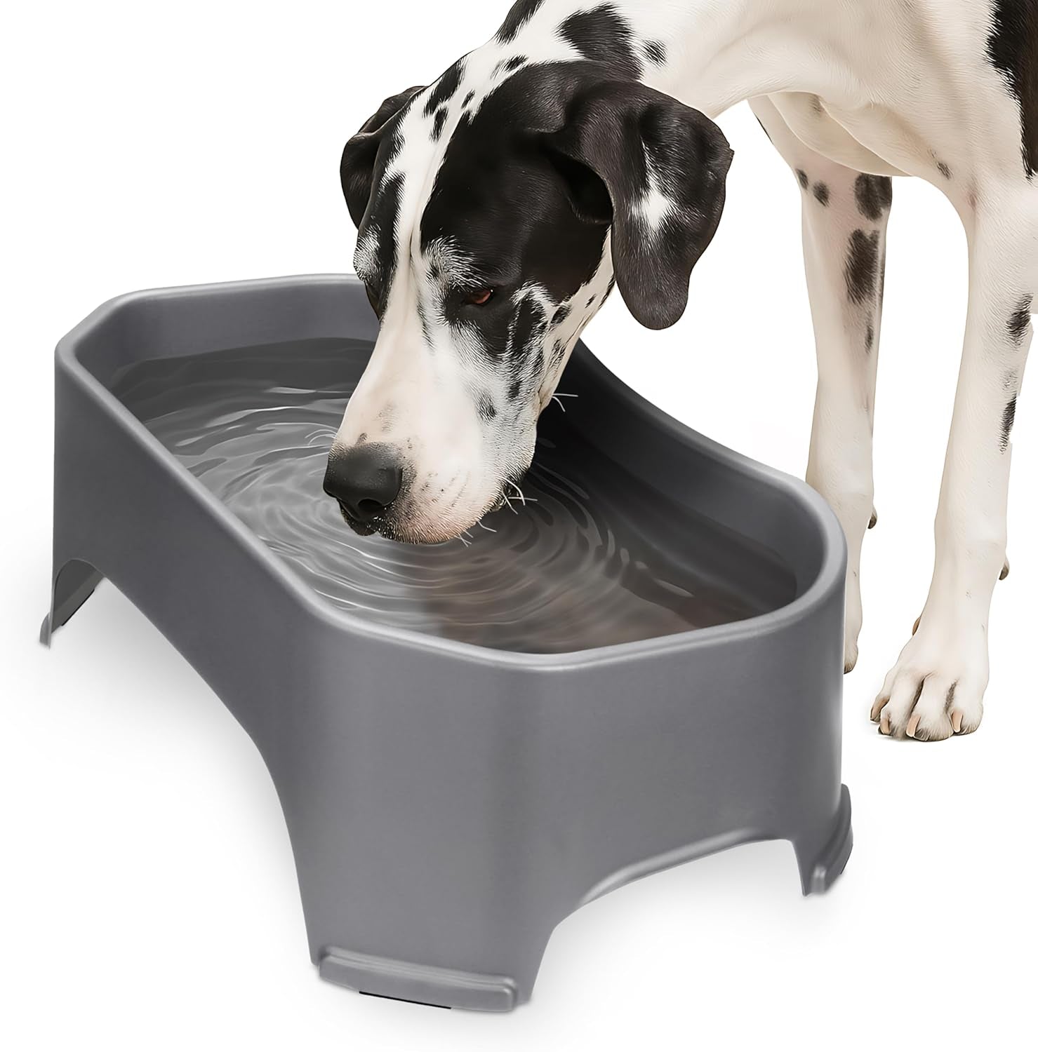 neater-pet-brands-extra-large-water-bowl-for-dogs-outdoor-dog-water-bowl-1-25-gallon-xl-capacity-big-trough-style-food-dish-for-indoors-or-outside-no-spill-large-dog-bowls-gunmetal-grey