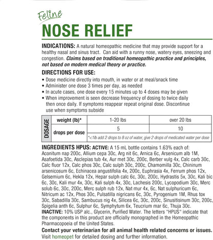Homeopet Feline Nose Relief, Nasal Supplement for Cats, 15 Milliliters | Natural Nasal and Sinus Support for Cats, Safe and Gentle Homeopathic Formula, Liquid Drops Suitable for Daily Use7