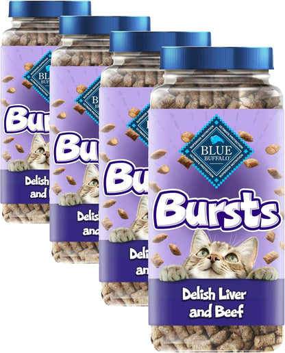 Blue Buffalo Bursts Paw-Lickin' Chicken Crunchy & Creamy Cat Treats, Great for Training, Made with Real Chicken Natural Cat Treats Enhanced with Vitamins, Minerals & Other Nutrients, Tub 12 Oz.15