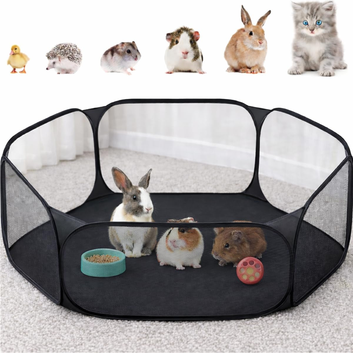 amakunft-small-animal-playpen-pop-up-portable-play-yard-for-guinea-pigs-rabbits-hamsters-hedgehogs-foldable-exercise-fence-with-breathable-mesh-for-indoor-outdoor-use-47-x-24-x-15-in-portable-guinea-pig-play-pen-with-breathable-mesh-folds-flat-for-storage-and-travel-for-small-pet-play