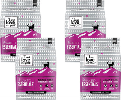 I and Love and You Naked Essentials Dry Cat Food - Salmon + Trout - Grain Free, Real Meat, No Fillers, Prebiotics + Probiotics, 3.4Lb Bag16