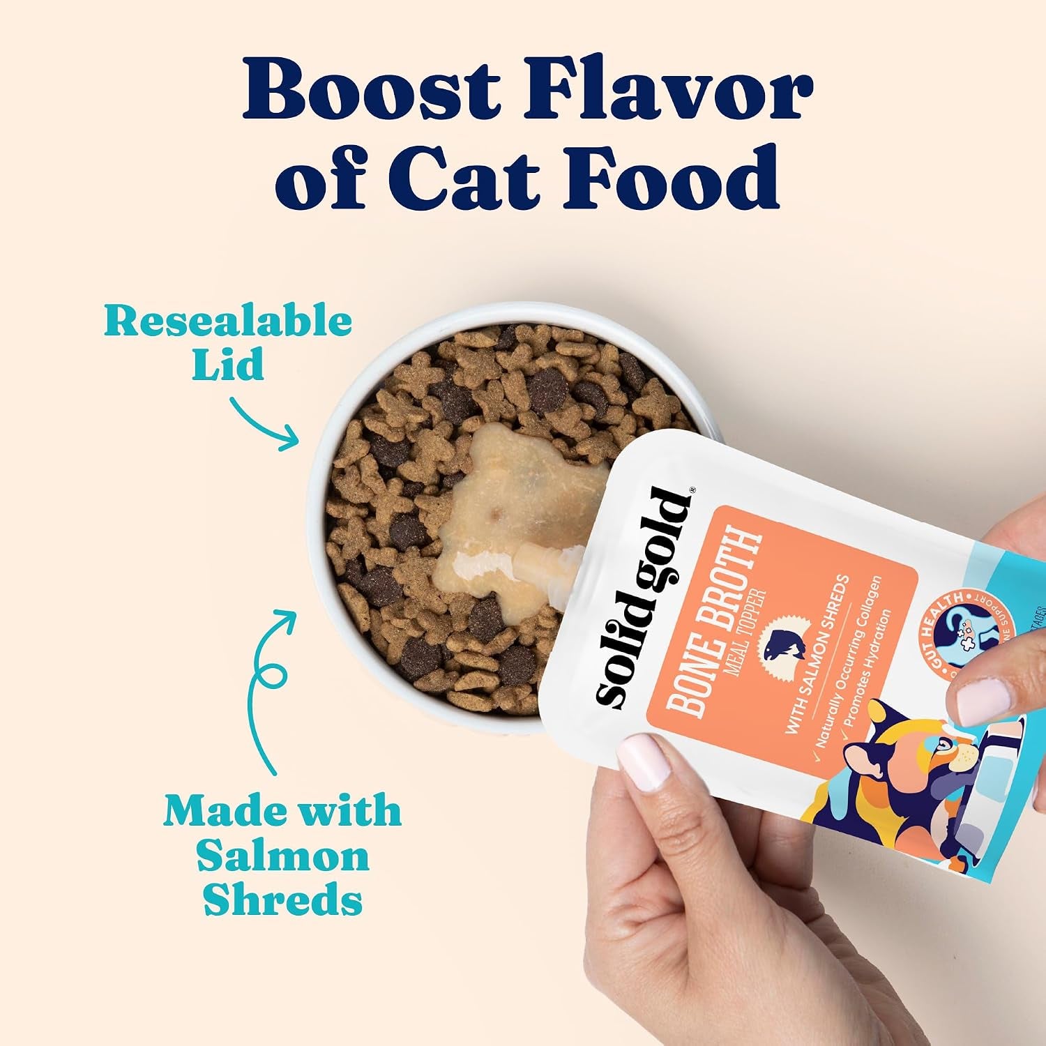 solid-gold-bone-broth-cat-food-topper-limited-ingredient-lickable-cat-broth-pouches-w-salmon-protein-shreds-collagen-for-hydration-gut-support-easy-to-serve-gravy-for-cats-meal-topper-12ct