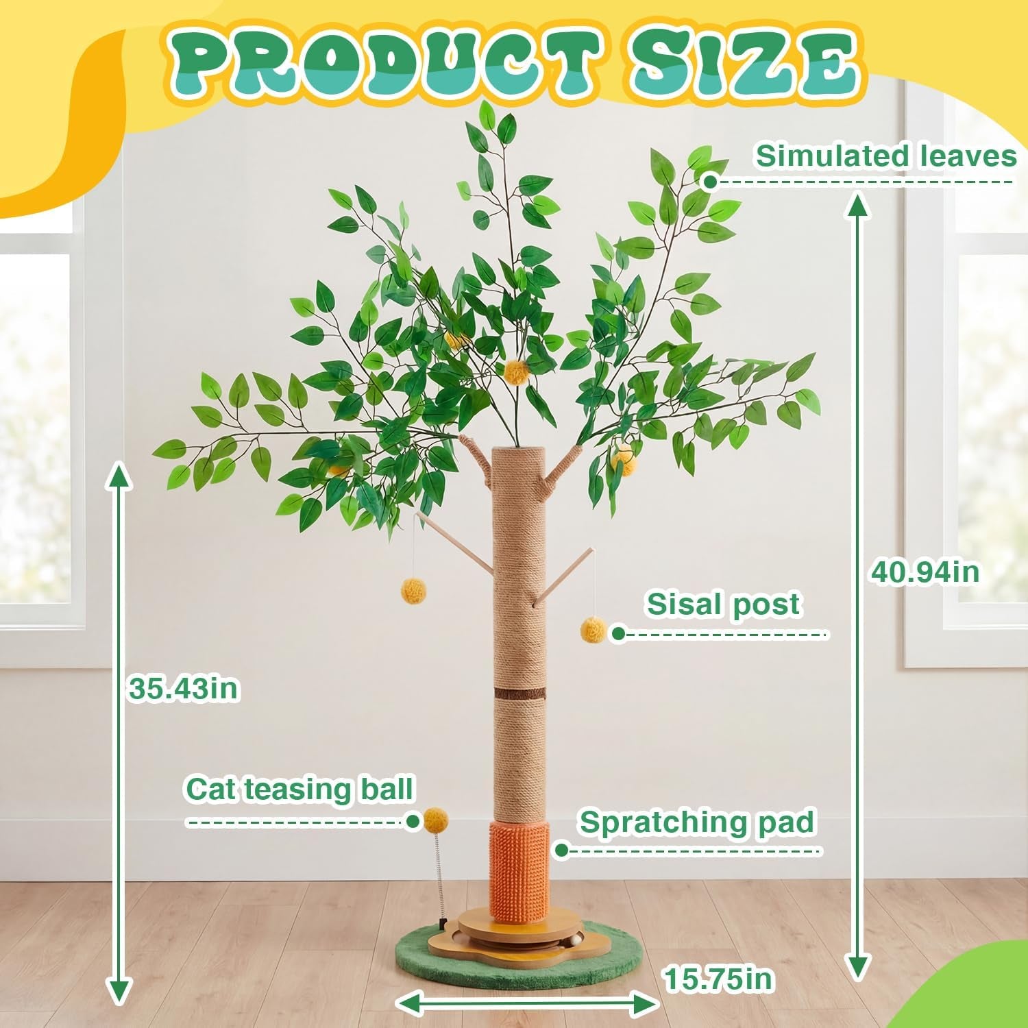 nuanchu-41-inch-tall-cat-scratching-post-tree-for-indoor-cats-adults-scratcher-tree-tower-with-sisal-rope-large-cats-scratching-posts-with-hanging-ball-for-kittens-and-medium-large-pet