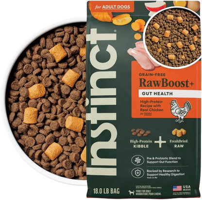 Instinct Rawboost Gut Health, Dry Dog Food + Freeze Dried, Chicken, 3.5 Lb.10