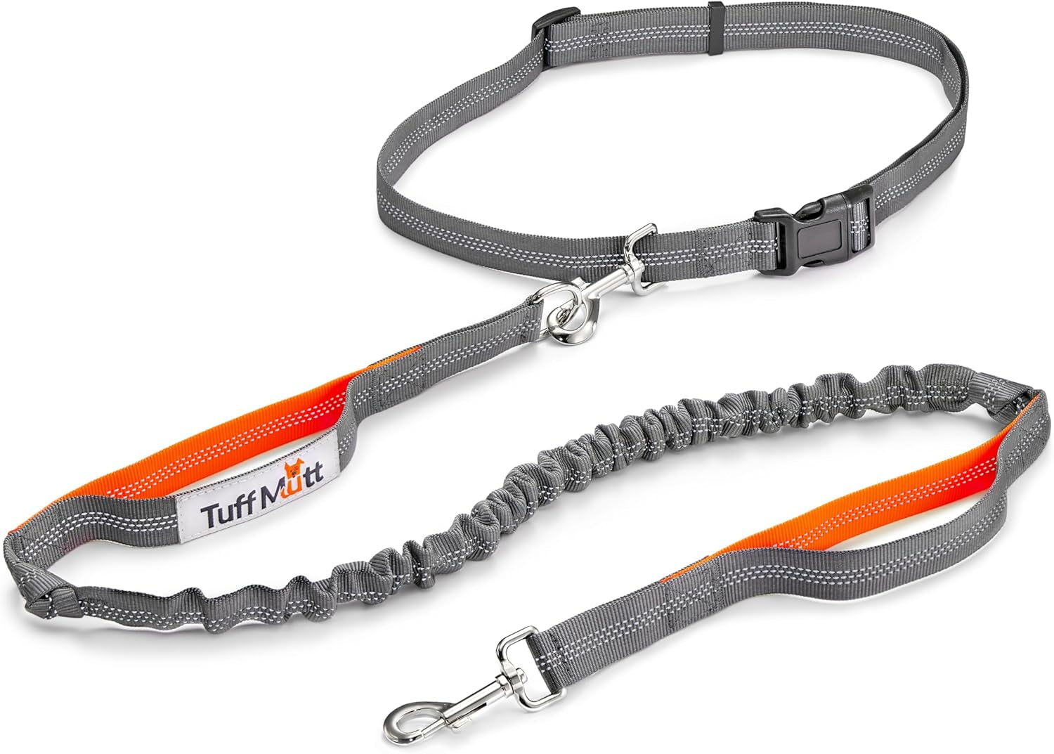 tuff-mutt-hands-free-dog-leash-for-walking-running-hiking-waist-leash-with-bungee-adjustable-belt-reflective-double-handle-design-for-large-medium-dogs
