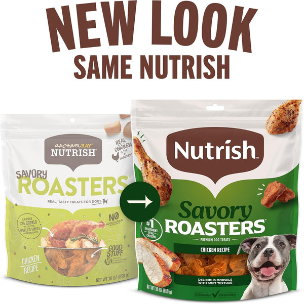 Nutrish Savory Roasters Dog Treats with Chicken, 30 Oz. Pouch (Rachael Ray) | Grain Free Recipe with No Added Corn or Soy Ingredients, Veterinarian Reviewed Formula, Resealable Bag2