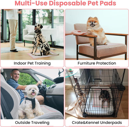 Pet Toilet Training Pads 100Count Disposable Puppy Pee Pads 18" X 13" for Dogs, Ultra Absorbent|Quick Dry|Leak-Proof Pet Potty Pads for Dog, Cat, Rabbits and Guinea Pigs (Pink)3