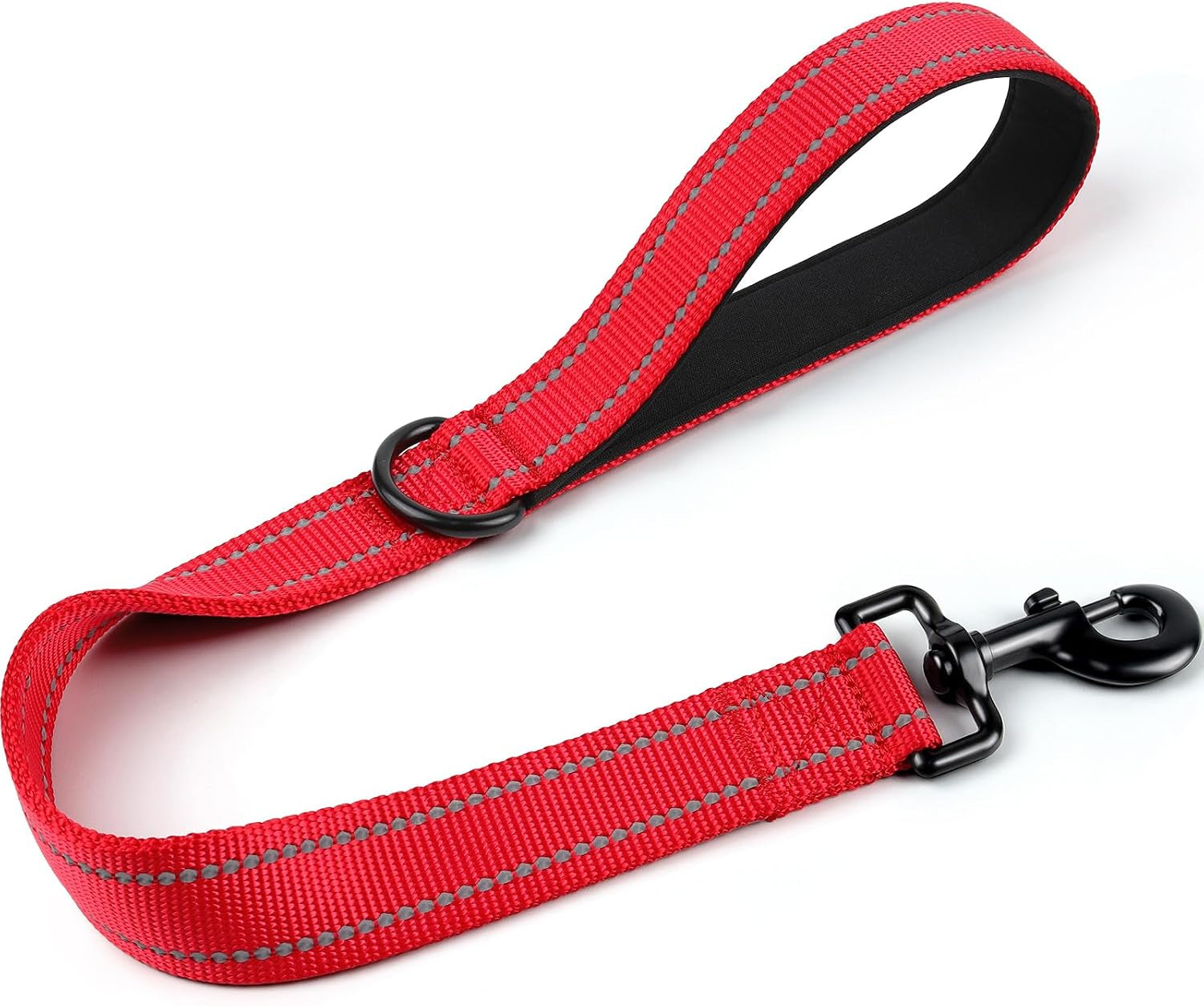 joytale-short-dog-leash-for-close-control-training-18-black-padded-comfort-handle-reinforced-nylon-webbing-secure-metal-clip-for-busy-streets-heel-training