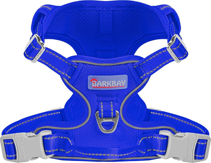BARKBAY No Pull Pet Harness Dog Harness Adjustable Outdoor Pet Vest 3M Reflective Oxford Material Vest for PINK Dogs Easy Control for Small Medium Large Dogs (L)15