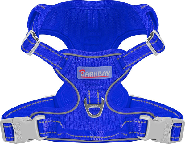 BARKBAY No Pull Pet Harness Dog Harness Adjustable Outdoor Pet Vest 3M Reflective Oxford Material Vest for PINK Dogs Easy Control for Small Medium Large Dogs (L)15