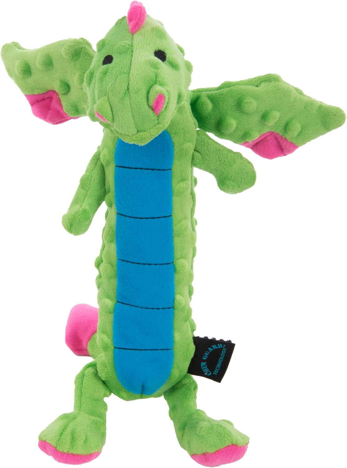godog-bubble-plush-dragons-squeaky-dog-toy-chew-guard-technology-coral-large