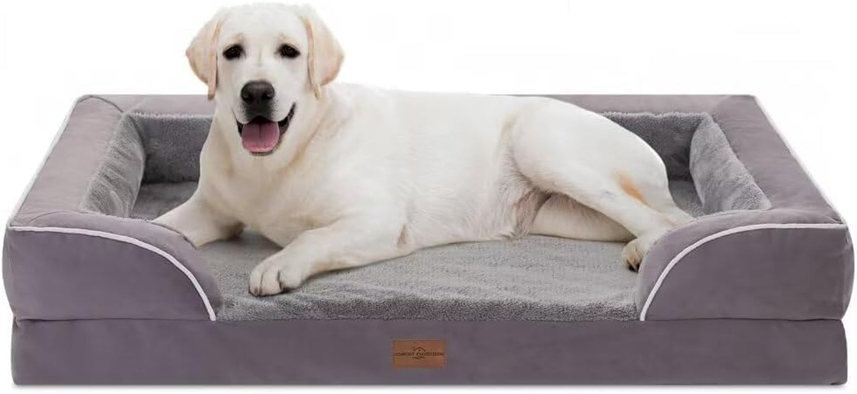 comfort-expression-orthopedic-dog-bed-for-extra-large-dogs-with-bolster-waterproof-dog-couch-bed-with-washable-cover-non-slip-bottom-supportive-egg-crate-foam-xl-pet-bed-42x30-inch