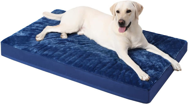 KSIIA Orthopedic Dog Bed for Large Dogs with Waterproof Lining, Grey, 35X22 | Deluxe Soft Plush Dog Crate Bed, Washable Pet Mat with Removable Cover & Egg Crate Foam for Large Dogs Sleeping & Relaxing21