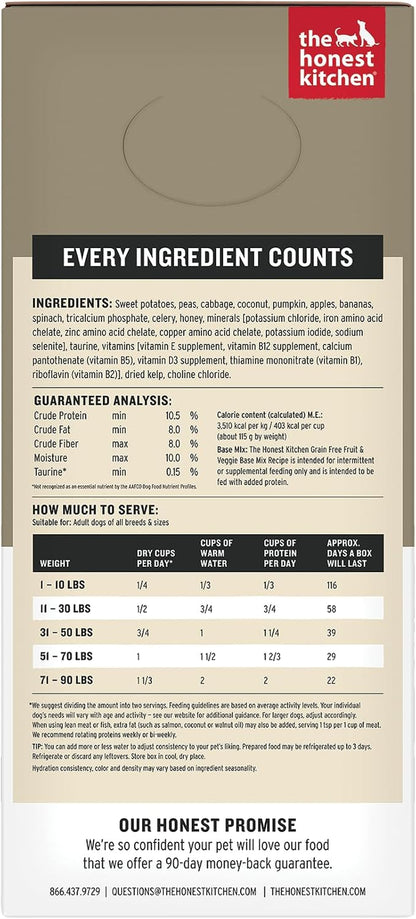The Honest Kitchen Wholemade Grain Free Dog Food Base Mix, Veggie & Fruit, Human Grade, Easy Homemade Dog Food Starter, Just Add Water, Topper for Dry or Wet Dog Food, 7 Lb Bag Makes 28 Lbs2