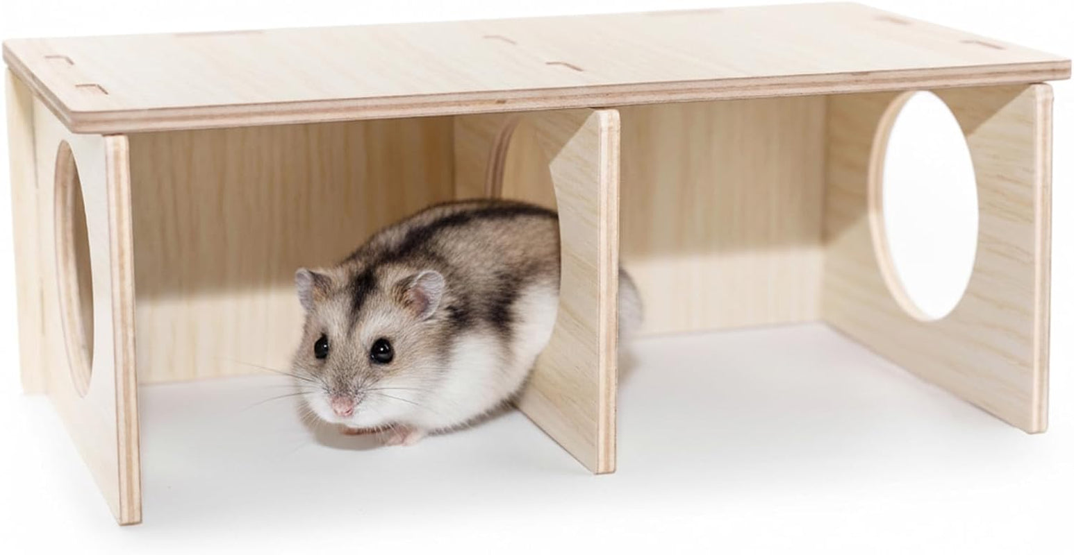 hamster-peep-tunnel-2-chamber-wooden-hamster-hideout-water-resistant-platform-for-dwarf-hamsters-and-small-pets-8-3-x-4-3-x-3-1