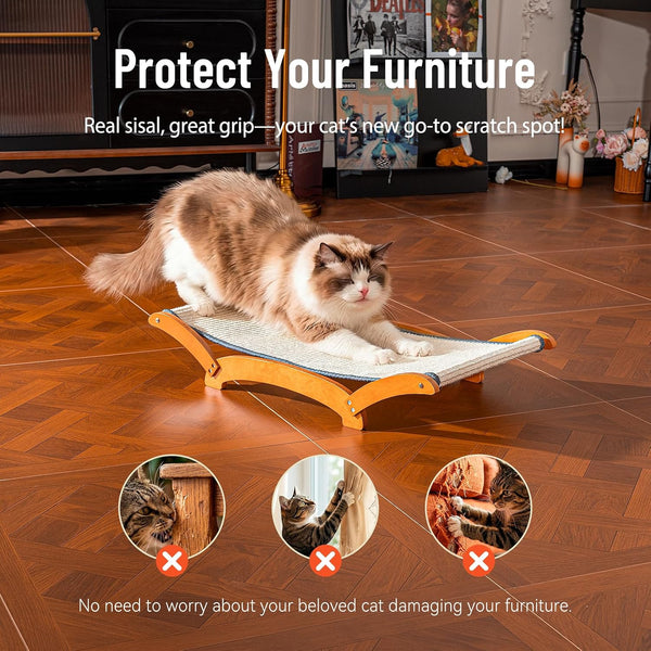 JUNSPOW Sisal Cat Scratcher Bed for Indoor Large Cats Lounger & Sleep | Cat Supplies Pet Supplies Whole Wash Stable & Breathable Easy Assembly Indoors Outdoors, 16.9 in X 16.9 in X 9.5 In7