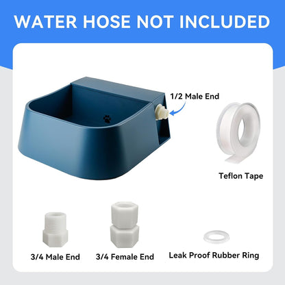 NAMSAN Outdoor Automatic Dog Water Dispenser, Large Water Bowl for All Kinds of Animals, Auto Refill Waterer for Pet Livestock, Water Trough Include Multi-Functional Adapter, Fit GHT Faucet3
