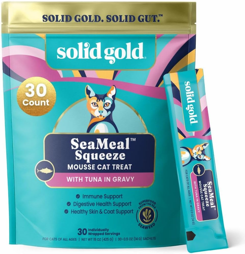 solid-gold-lickable-cat-treats-limited-ingredient-chicken-seameal™-squeezable-healthy-cat-treats-for-indoor-cats-snack-topper-squeeze-ups-for-cats-w-seaweed-for-gut-immune-support-3oz-30ct