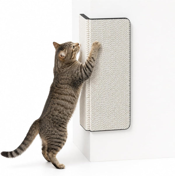 Cat Scratcher Pads, Foldable Cardboard for Corner Walls 17″Lx13″Wx0.78″H Scratching Post for Indoor Cats (White,Medium)1