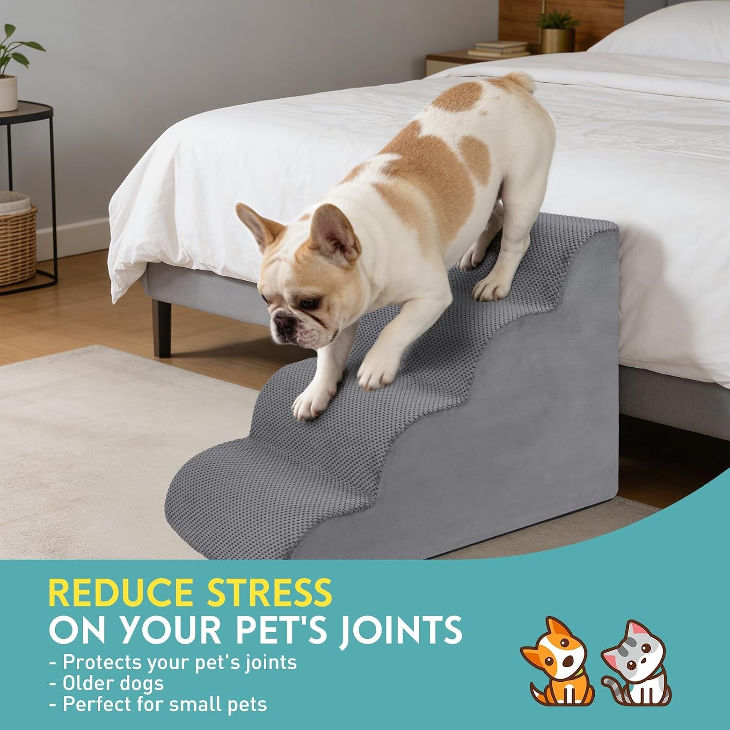 dog-stairs-for-small-dogs-19-7-h-pet-stairs-4-steps-ramp-for-puppy-older-cat-stairs-with-whole-30d-high-density-foam-corduroy-fabric-non-slip-bottom-dog-steps-for-bed-and-couch-grey-4-step
