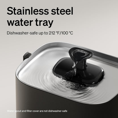 PETLIBRO Cat Water Fountain Stainless Steel Tray, Cordless Cat Fountain Battery Operated, 3L/101Oz Pet Water Fountain App Monitoring, Quiet Cat Fountains for Drinking, Easy Clean 5G Wifi Cat Dispenser5