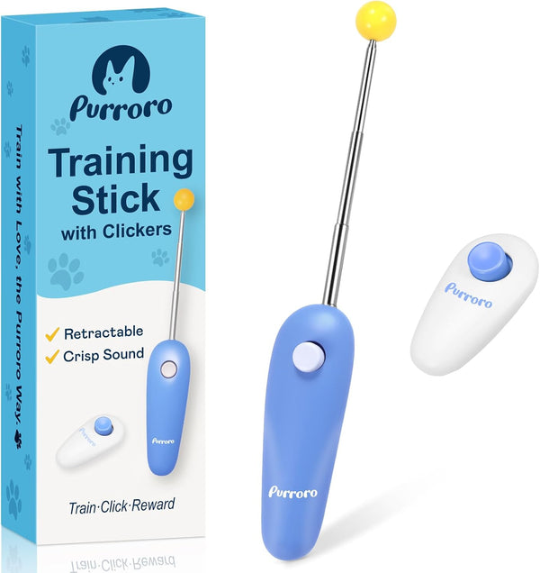 Cat Training Clicker Kit – Includes Finger Clicker and Target Stick – Perfect for Positive Reinforcement, Behavior & Obedience Training Indoors & Outdoors – Suitable for Dogs, Birds & Small Pets1