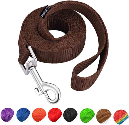AMAGOOD 6 FT Puppy/Leash, Strong Traditional Style with Easy to Use Collar Hook, Great for Small, Medium and Large Dogs (5/8In X 6 Ft, Purple)64