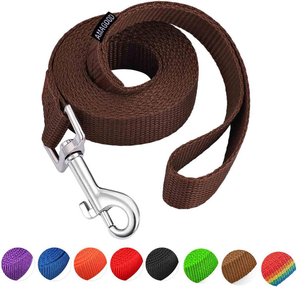 AMAGOOD 6 FT Puppy/Leash, Strong Traditional Style with Easy to Use Collar Hook, Great for Small, Medium and Large Dogs (5/8In X 6 Ft, Purple)64