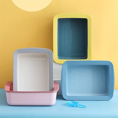 Dog Potty Training Toilet ﻿ Cat Litter Tray Semi-Enclosed Box Splashproof Large Kitten Poop Open Sand Table Toilet Kitty Supplies Are Available in Four Colors(A)3