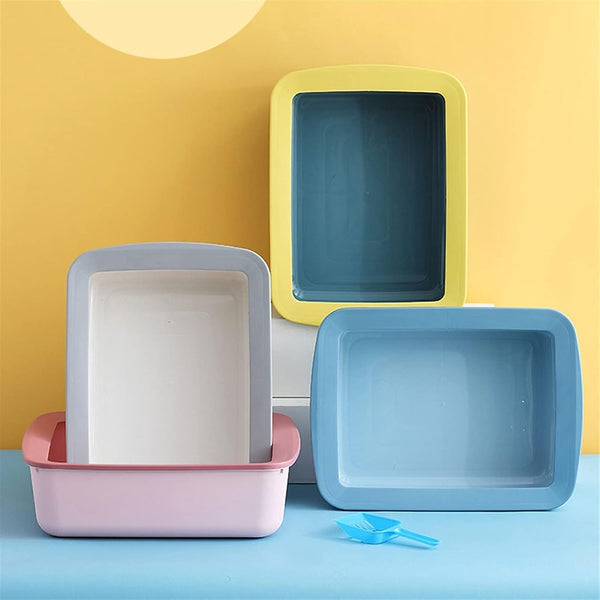 Dog Potty Training Toilet ﻿ Cat Litter Tray Semi-Enclosed Box Splashproof Large Kitten Poop Open Sand Table Toilet Kitty Supplies Are Available in Four Colors(A)3