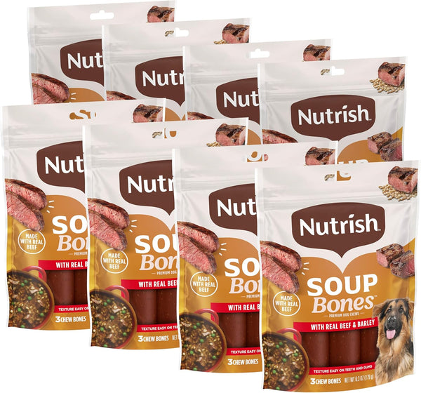 Nutrish Soup Bones Beef Dog Chews, 23.1 Oz. Bag (11 Treats) (Rachael Ray) | Rawhide-Free, Contains No Artificial Flavors or By-Product Meals, Soft Texture, Easy on Gums, Resealable Bag10