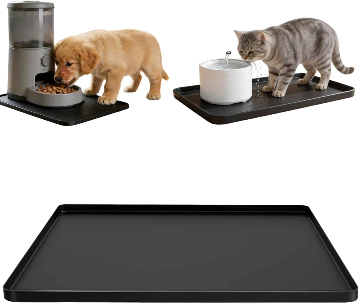 silicone-square-mat-16x16-for-water-bowl-waterproof-pet-bowls-mat-black-with-raised-edge-non-slip-cat-dog-water-dispenser-mat-protects-floors-from-water-food-spills