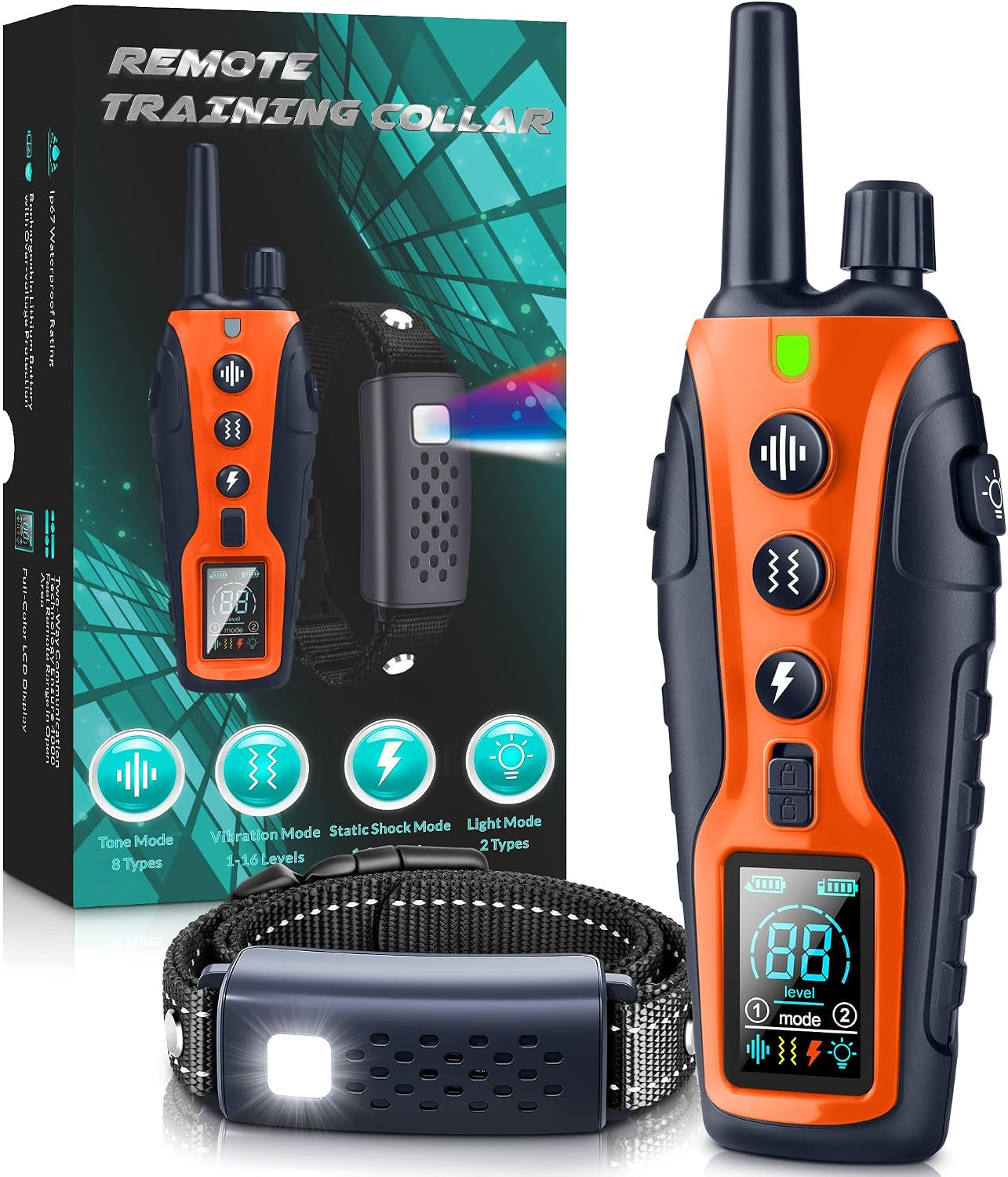 shock-collar-for-dogs-4500ft-dog-training-collar-with-remote-waterproof-e-collar-with-flashlight-4-training-modes-keypad-lock-rechargeable-dog-shock-collar-for-small-medium-large-dogs