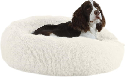 Bunlitent 39 Inch Calming Dog Bed, Donut Dog Bed for Large Sized Dog, Grey | Plush Anti-Anxiety, Donut Shape, Warming Cozy, round Cuddler Nest, Soft Cute,Marshmallow Cuddler Nest Pet Bed9