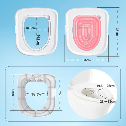 Zerone Cat Toilet Training Kit, Universal Removable Design Reusable Environmentally Friendly Cat Toilet Trainer for Pet Cleaning (White Tray, 1 Pink Inner Support)7