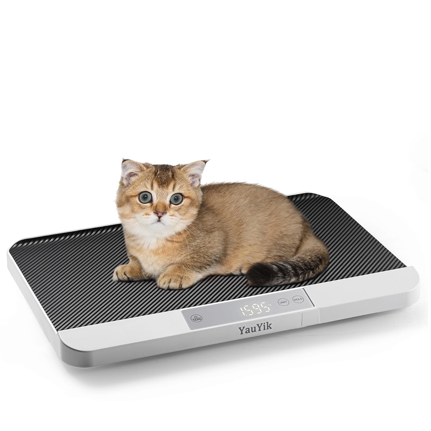 yauyik-digital-pet-scale-baby-scale-with-non-slip-mat-up-to-40kg-black-high-precision-puppy-whelping-scale-for-kittens-and-crawl-pet-5-units-led-display-hold-function-batteries-included