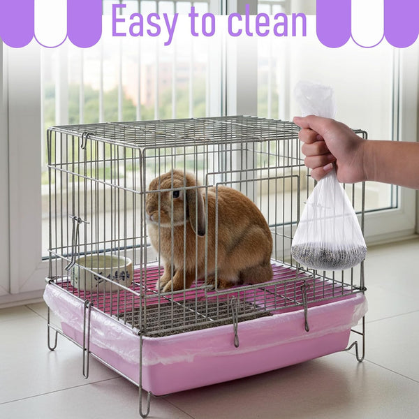 50 PCS Disposable Plastic Cage Liners, Small Animals Leak Proof Toilet Film Litter Pan Bags Film Litter Box Liner for Rabbits, Guinea Pigs, Chinchillas, Hedgehogs, Birds5