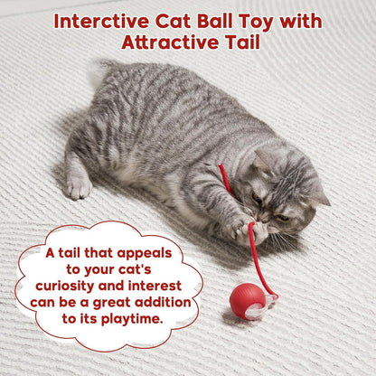 Interactive Dog & Cat Electric Active Toys, Smart Rolling Ball for Dogs & Cats, 360° Smart Automatic Rolling Pet Ball, Fast Moving Toy for Bored Indoor Kitty, Rechargeable(Red)6