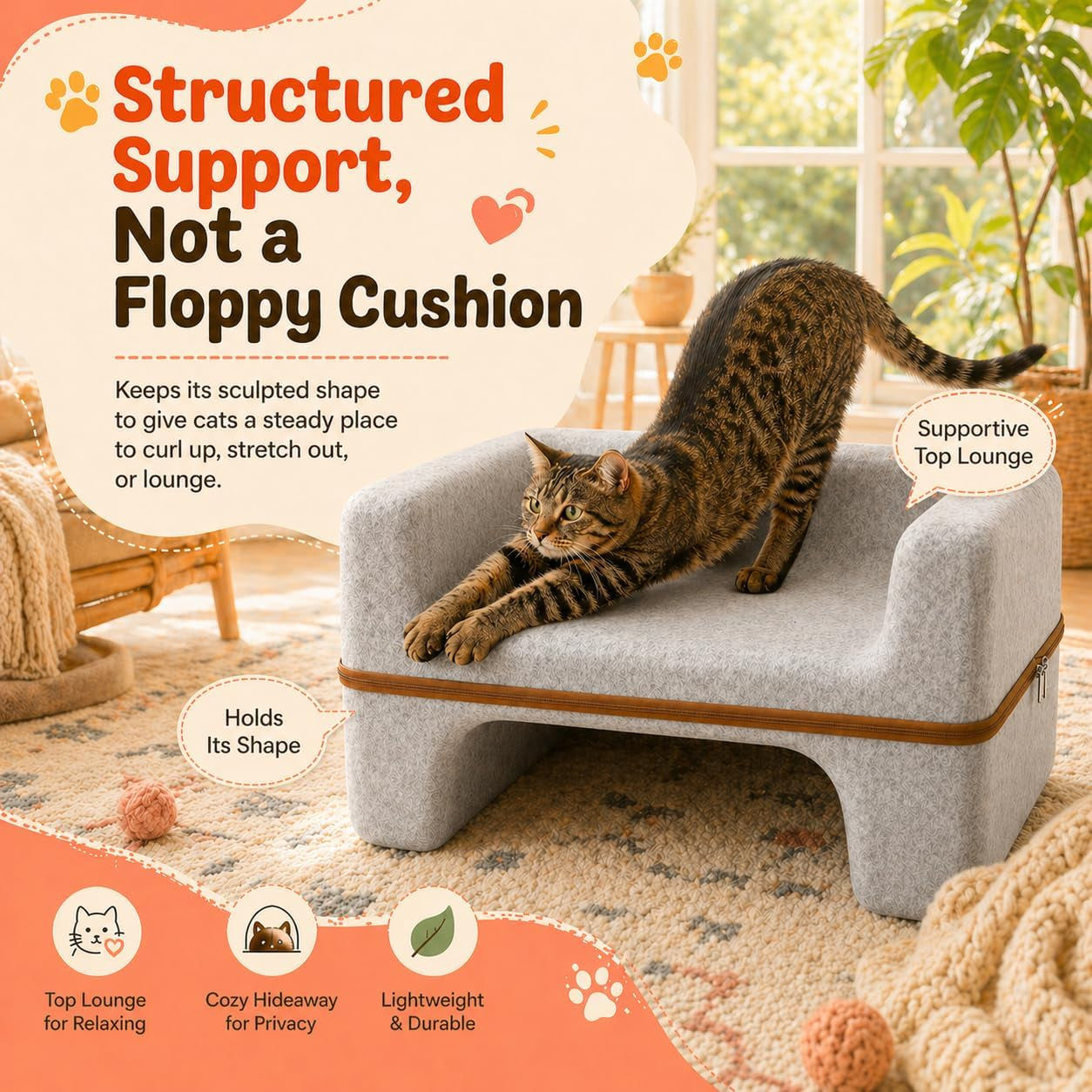 large-cat-bed-for-indoor-cats-2-tier-cat-cave-bed-with-top-lounge-lower-hideaway-washable-pet-felt-cat-sofa-for-living-room-bedroom-apartment-scratch-friendly-cat-furniture-light-gray