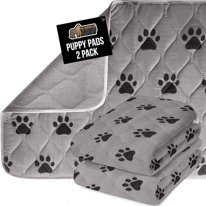 GORILLA GRIP Washable Puppy Pads, 46X28, Slip Resistant Dog Crate Mat, Waterproof Cloth Pee Pad for Training Puppies in Playpen, Reusable Pet Incontinence Blanket, Protects Sofa, Furniture, Floors10
