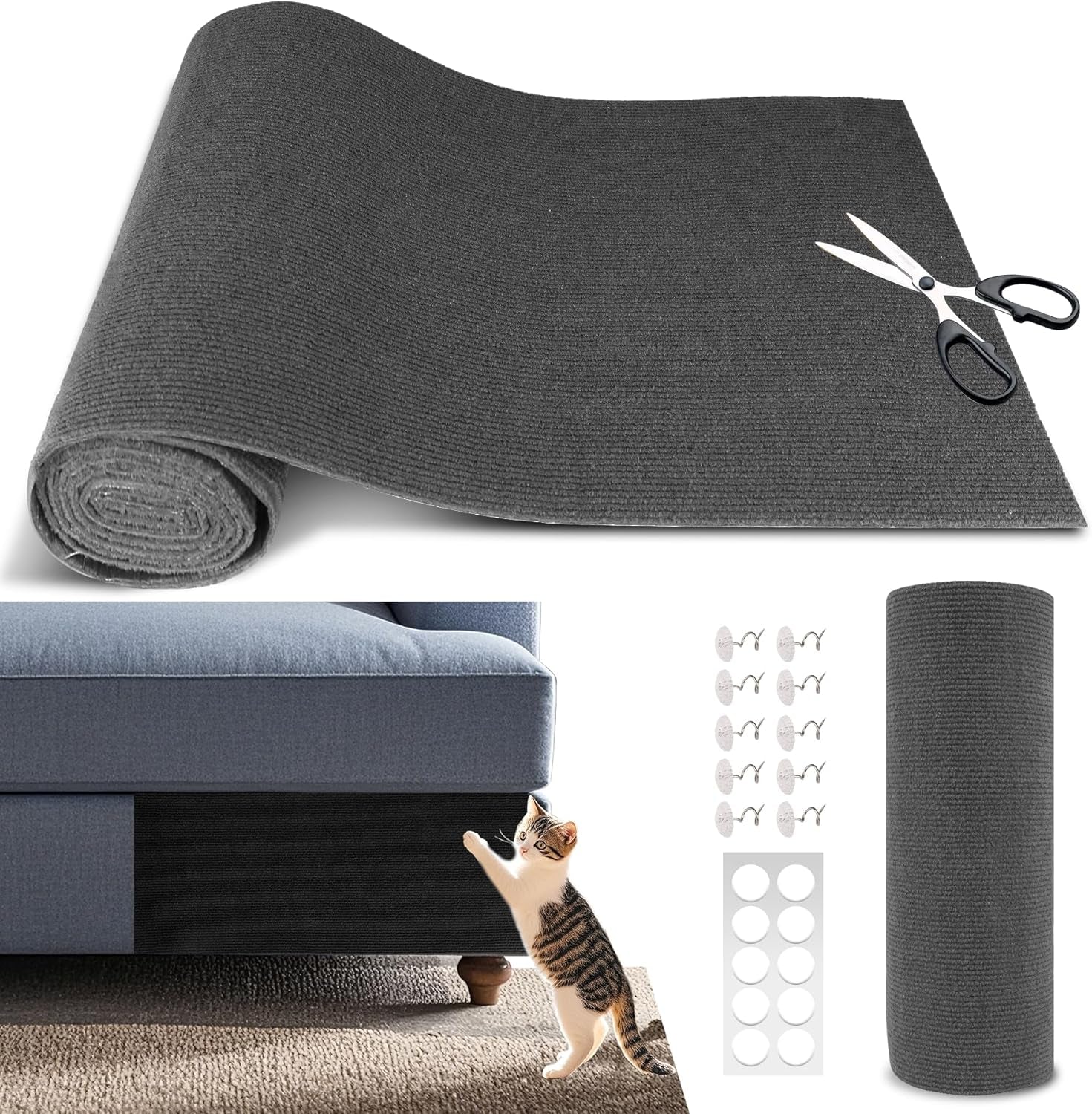 cat-scratch-furniture-protector-39-4x15-8-self-adhesive-cat-scratch-mat-pad-cut-to-fit-diy-replacement-carpet-for-tree-wall-bed-door-couch-protector-black